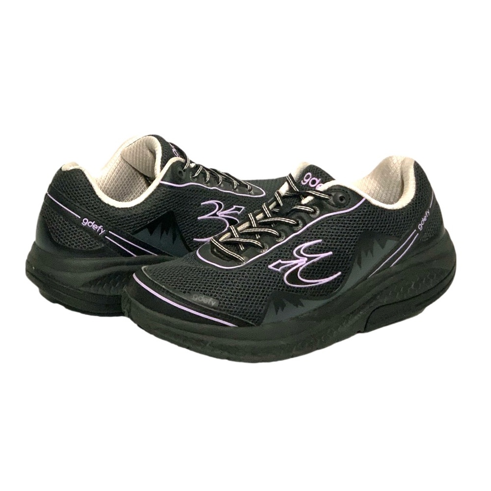 Women's Black and Lilac Walking Sneakers